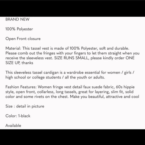 WOMEN'SÂ RETROâTASSELâVESTâSUEDEâFRINGEâJACKET - Picture 7 of 8